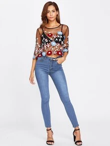 Basic Skinny Jeans - Medium Wash - View 4