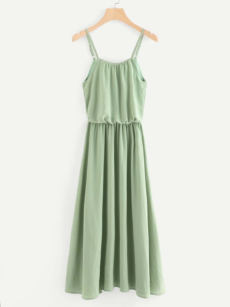 

Elastic Waist Cami Dress, Green