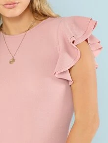 SHEIN Privé Kombinezony Zmarszczony Równy Różowy Elegancki