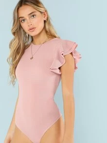 SHEIN Privé Kombinezony Zmarszczony Równy Różowy Elegancki