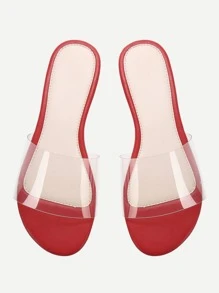 clear plastic flat sandals
