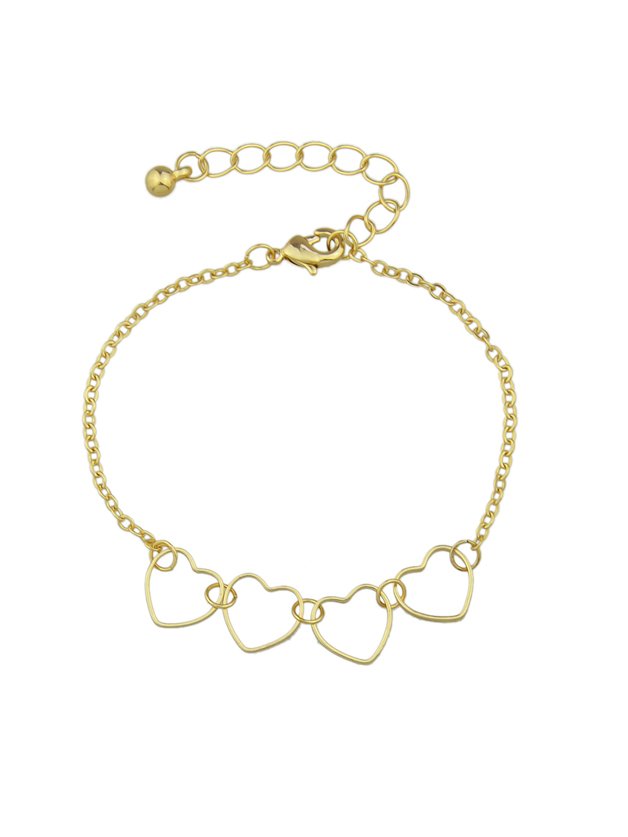 

Gold Heart Shape Link Bracelet
