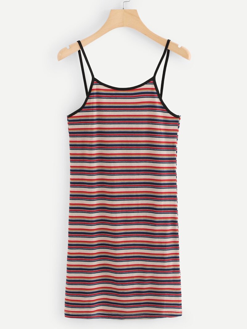

Colorful Striped Cami Dress, Multicolor