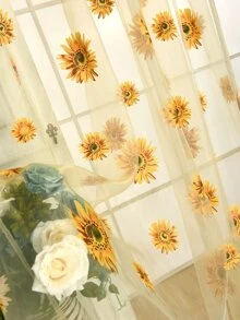 1pc Sunflower Decorative Window Screen, Suitable For Hotel, Restaurant, Living Room