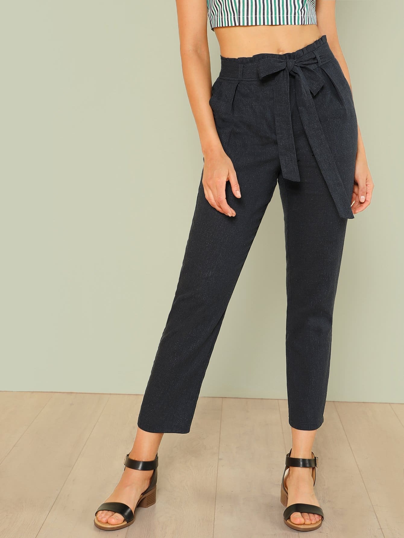 Paper Bag Waist Pants | ROMWE
