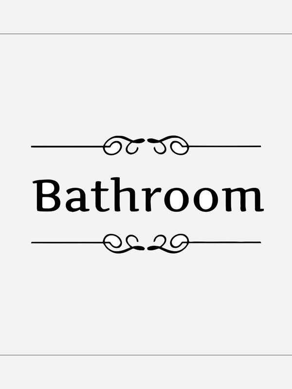 Bathroom Wall Sticker, Black Self Adhesive Door Decal For Bathroom SHEIN UK