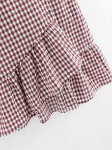 Falda de cuadros terminada en volante - Multicolor - Ver 3