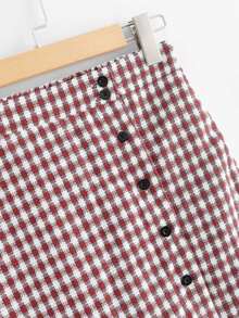 Falda de cuadros terminada en volante - Multicolor - Ver 4