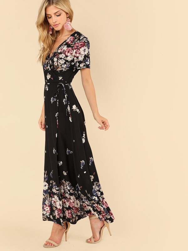 SHEIN Floral Print Wrap Dress | SHEIN IN
