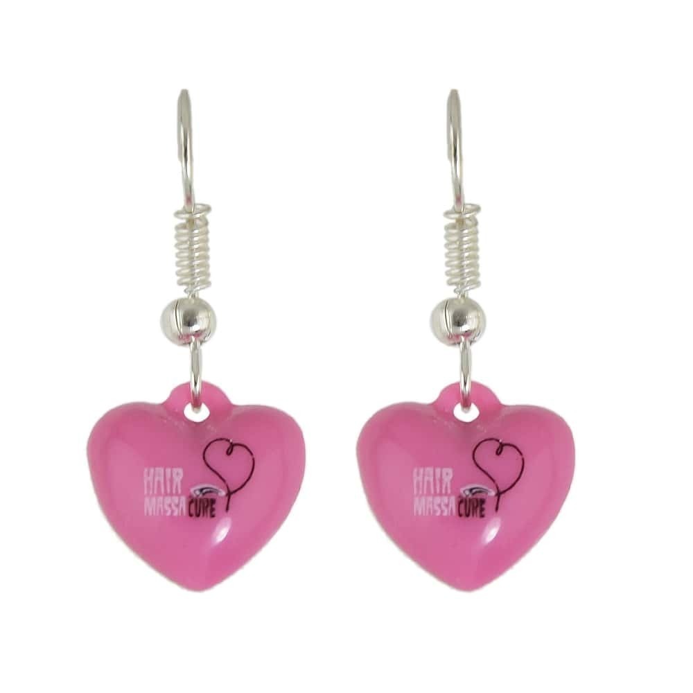 

Heart Drop Earrings, Pink