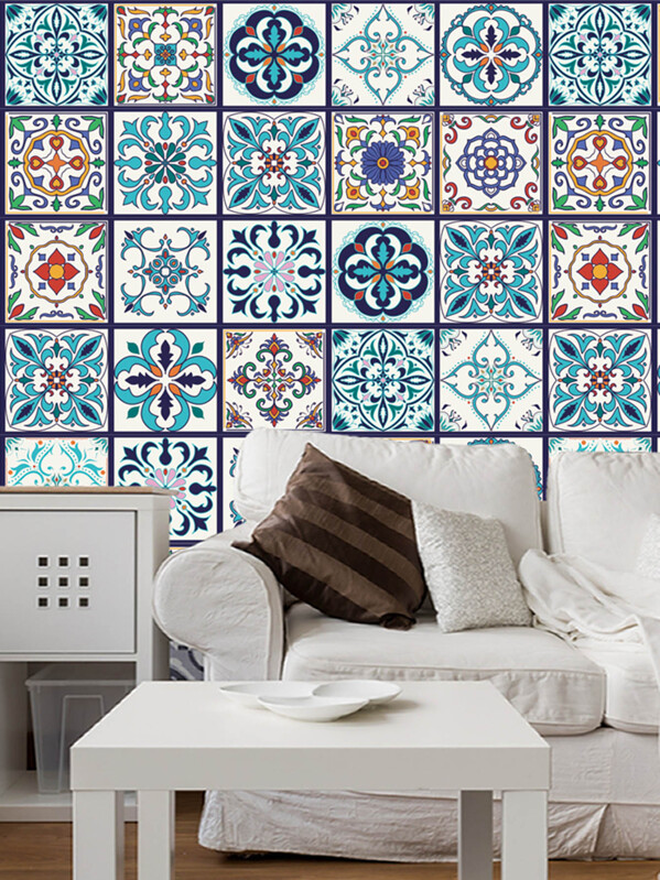 Patchwork Ceramic Tile Sticker 5pcs - Ceramic Tile Wall Art Australia Patchwork Ceramic Tile Sticker 5pcs - Ceramic Tile Wall Art Australia