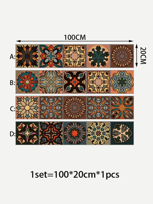 Random Abstract Pattern Ceramic Tile Sticker 1pc Shein In