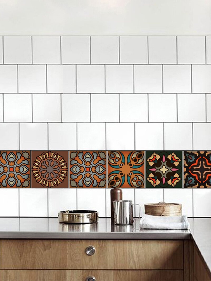 Random Abstract Pattern Ceramic Tile Sticker 1pc Romwe Random Abstract Pattern Ceramic Tile Sticker 1pc