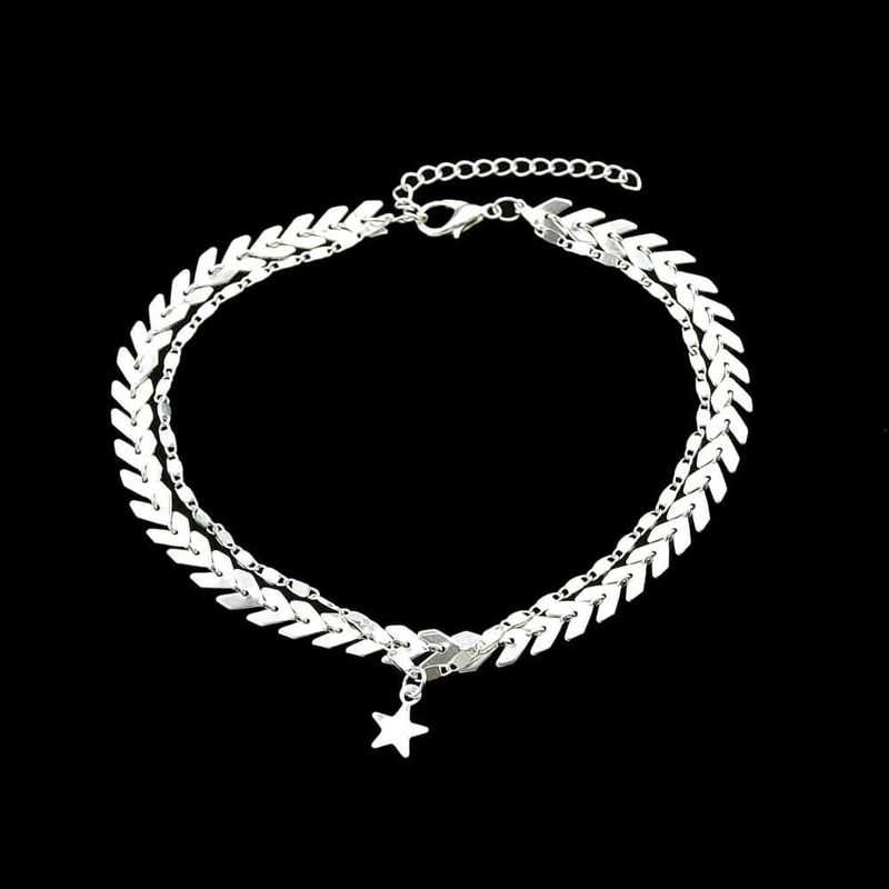 

Silver Star Shape Multi Layer Anklets