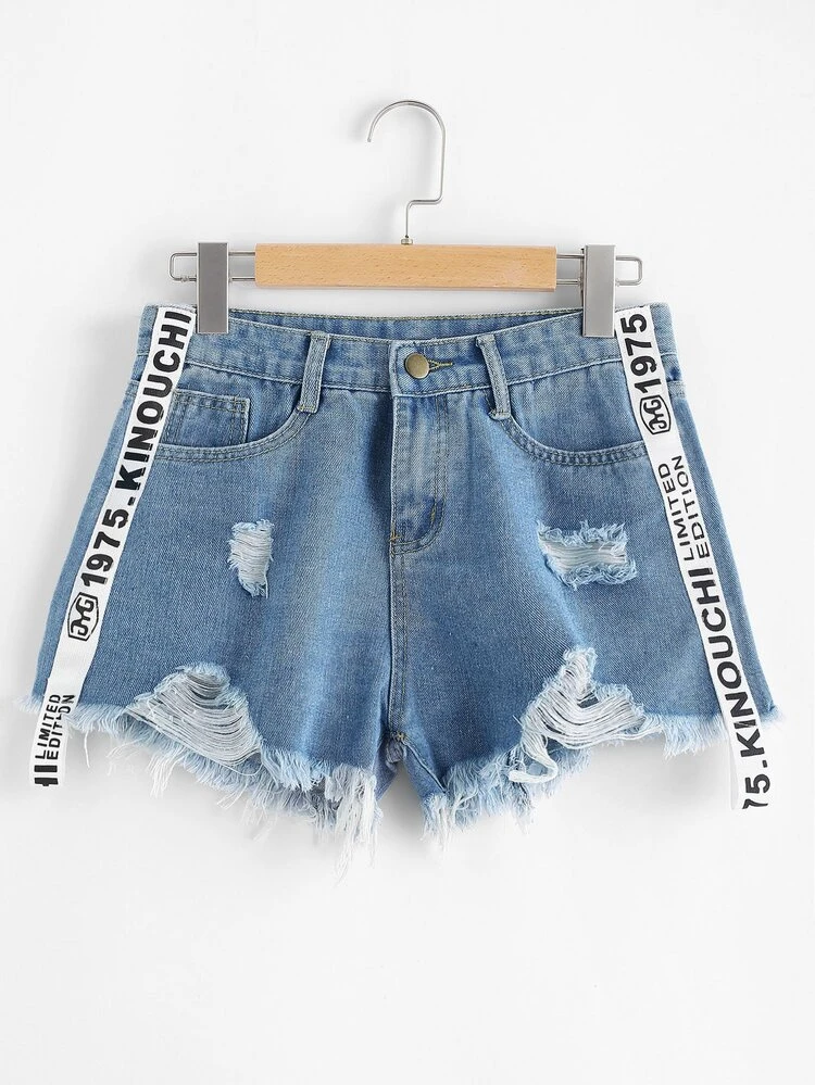 shorts jeans strappati