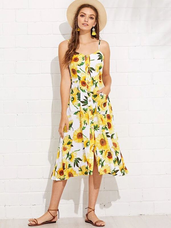 shein sunflower dress