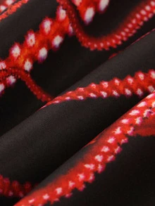 Octopus Print V Neckline Dress - Multicolor - View 4