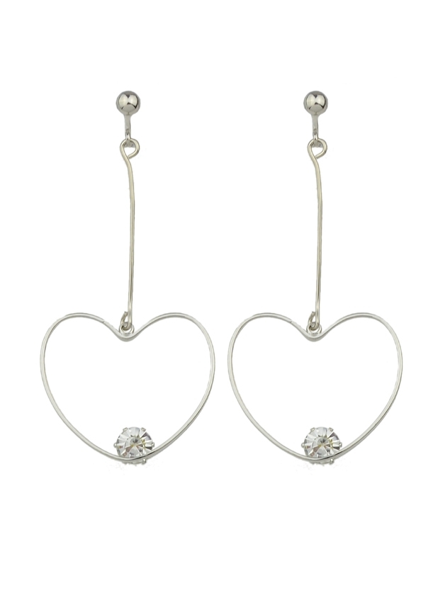 

Silver Heart Shape Long Earrings