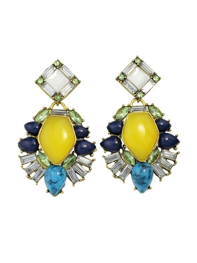 

Crystal Geometric Earrings, Multicolor