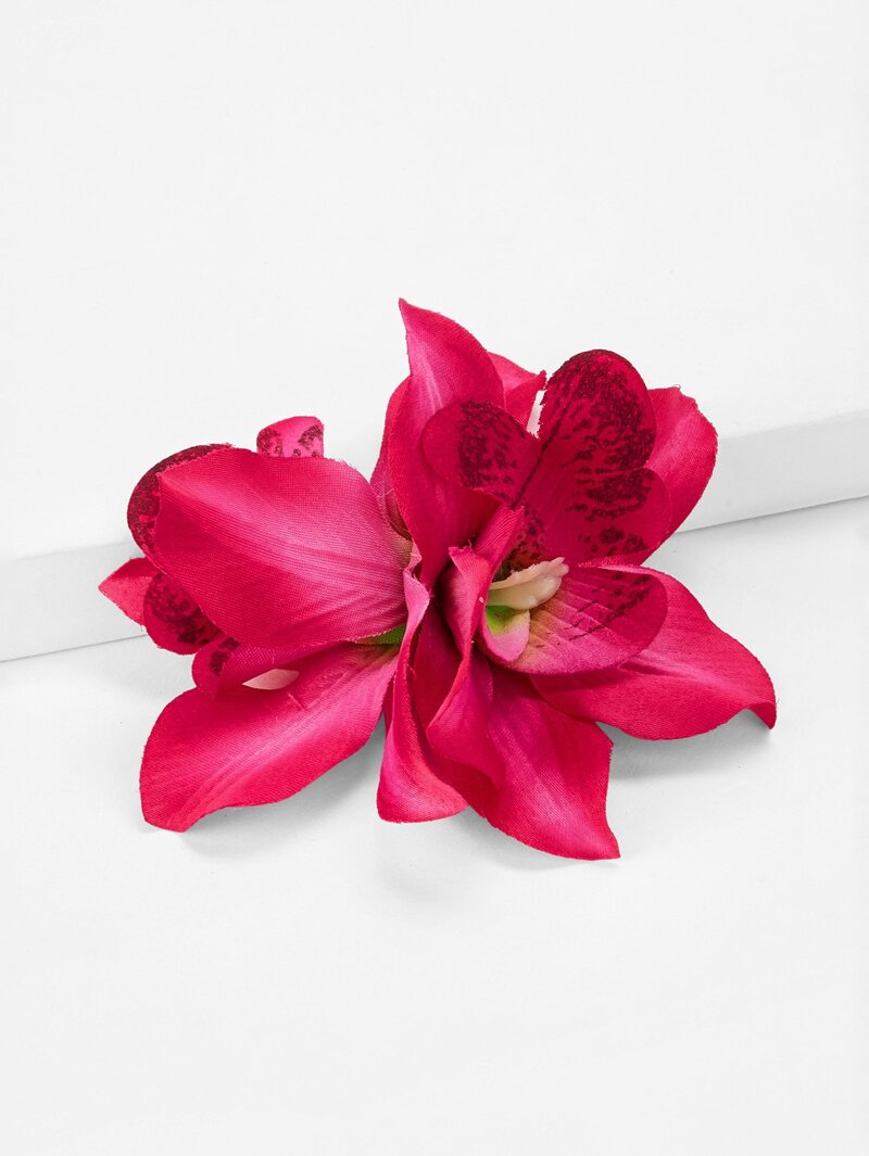 

Double Flower Design Kids Hair Clip, Red