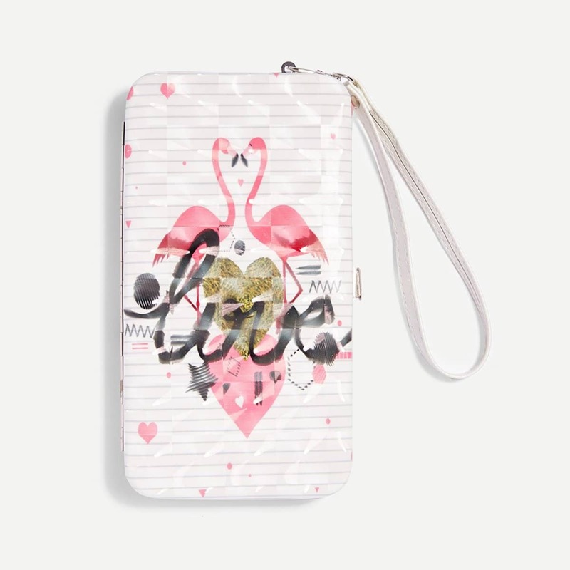 

Flamingo Pattern PU Wallet, Multicolor