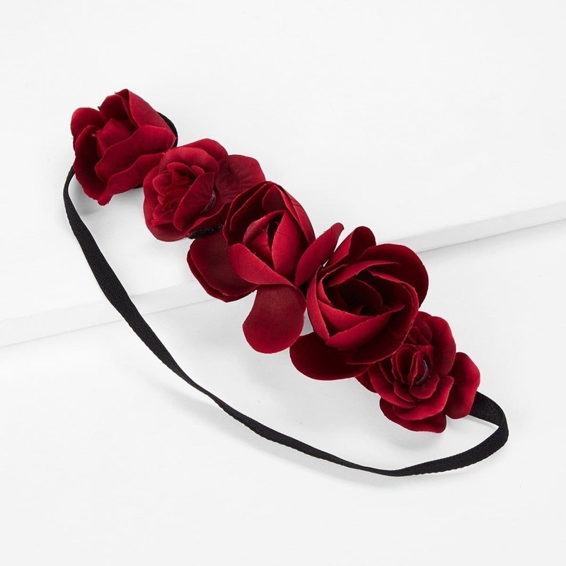 

Rose Decorated Headband, Red