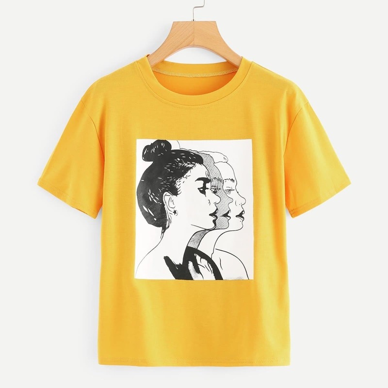 

Figure Print Tee, Yellow