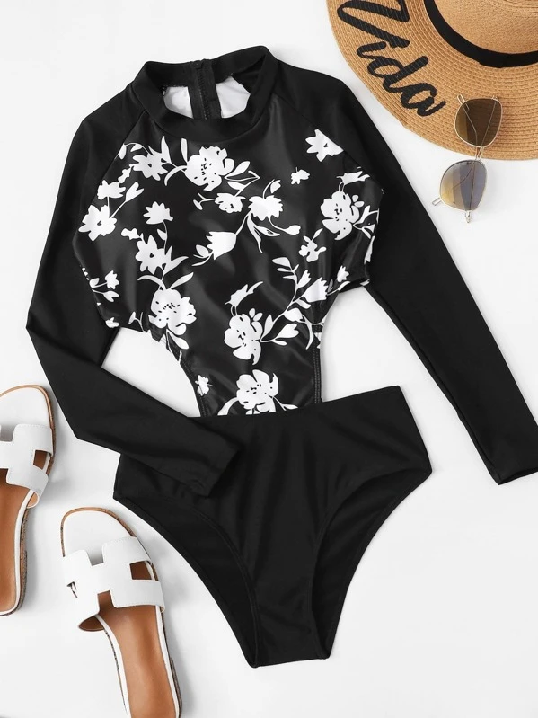 shein long sleeve bathing suit