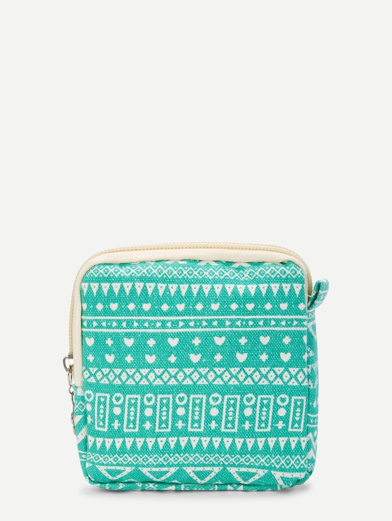 

Geometric Pattern Storage Bag, Green