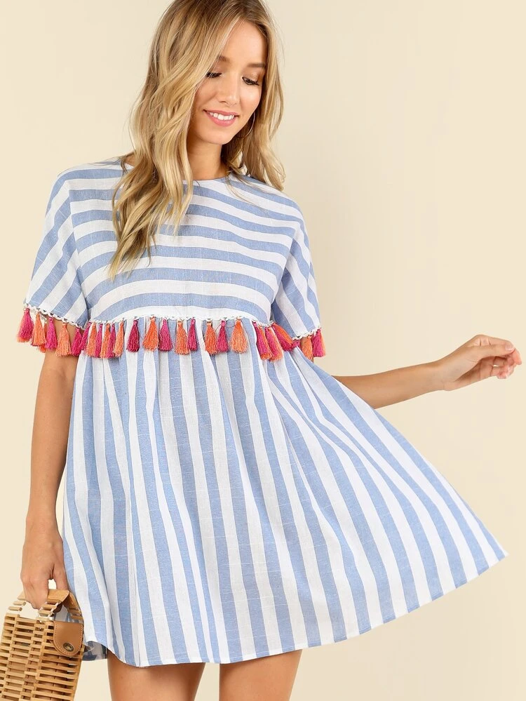 embellished smock dress