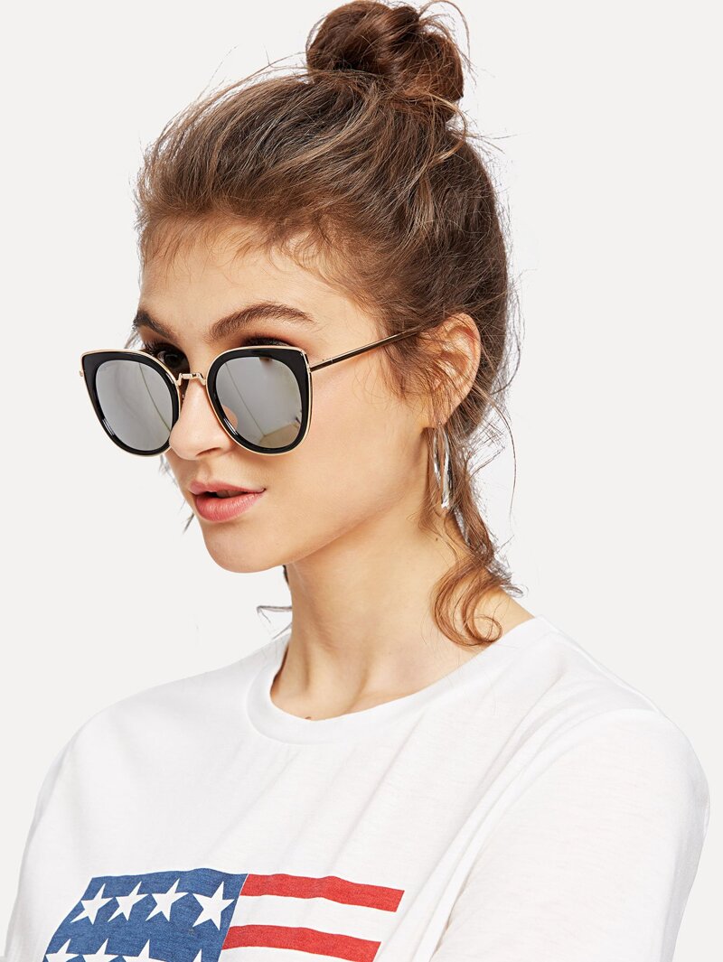 

Mirror Lens Sunglasses, White