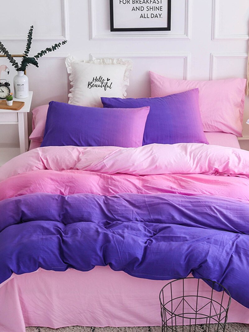 

Letter Print Sheet Set, Multicolor