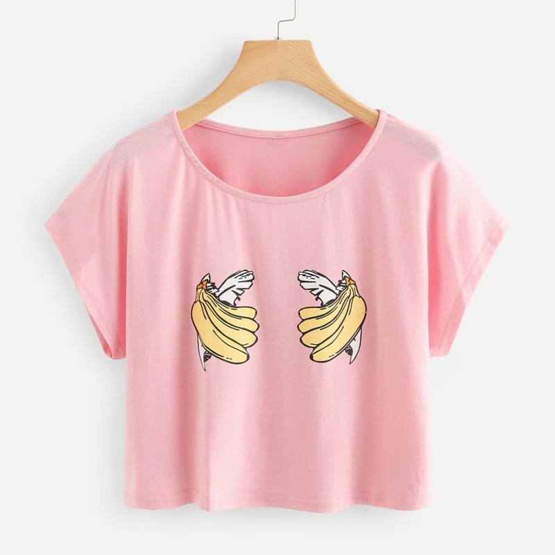 

Graphic Print Tee, Pink