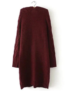 Cárdigan largo de ochos - Granate - Ver 2