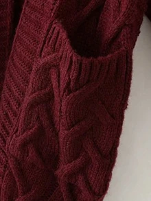 Cárdigan largo de ochos - Granate - Ver 4