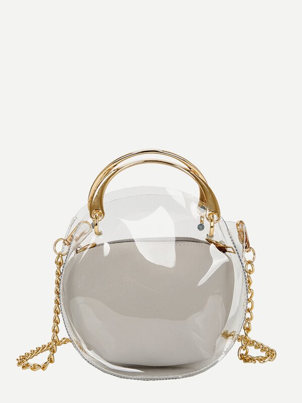 Clear Chain Bag With Inner Clutch