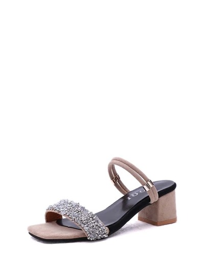 Glitter Block Heeled Convertible Sandals pictures