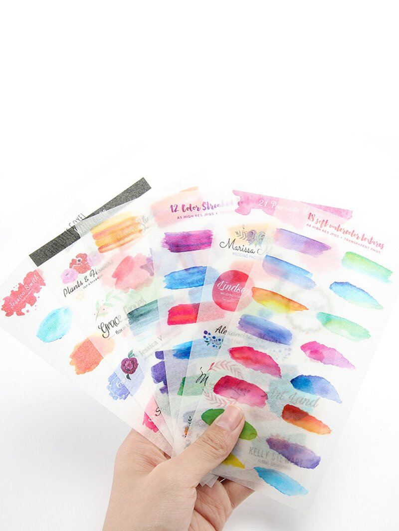 

Watercolor Sticker 6 Sheet