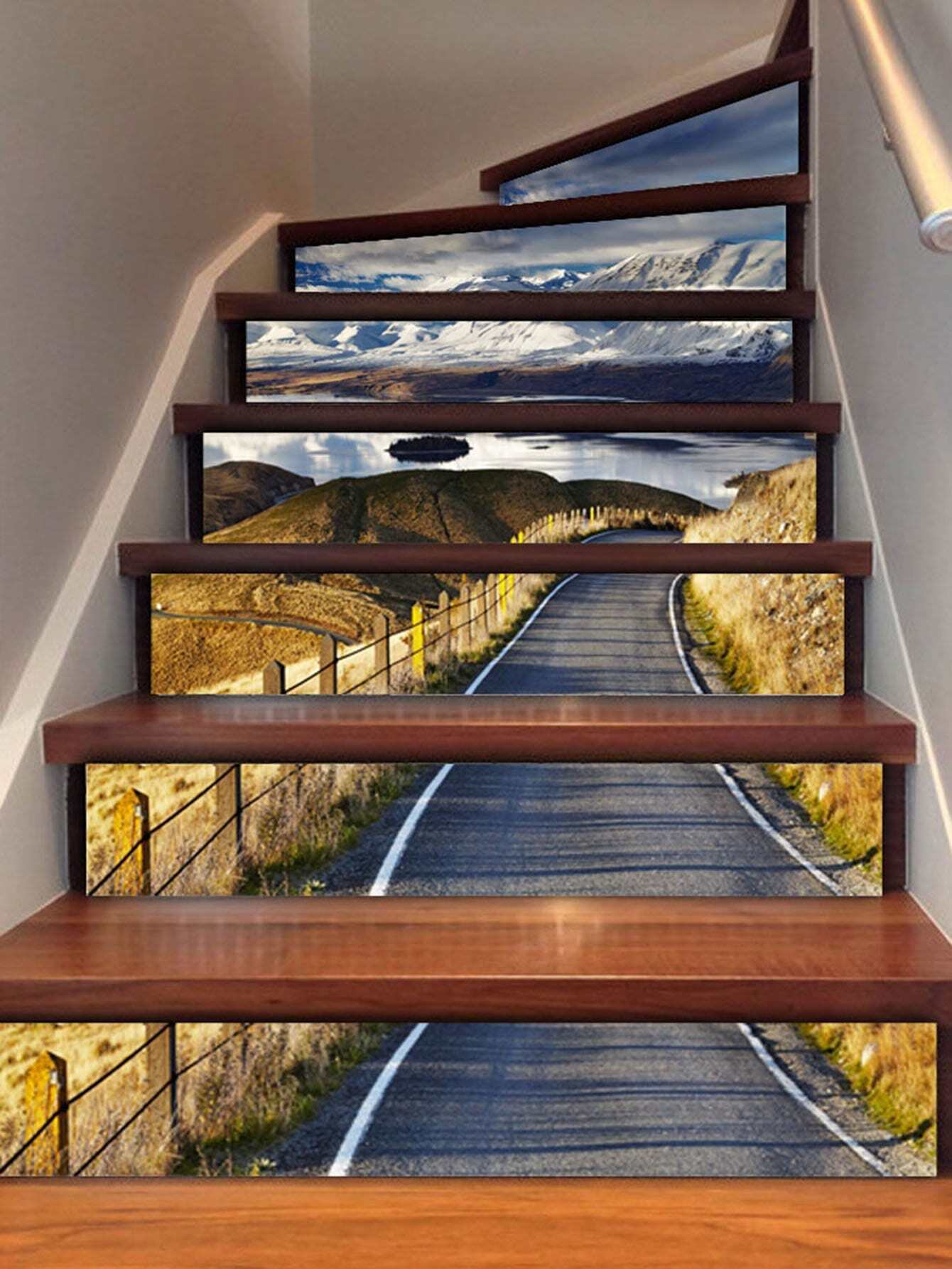 Set 3d Auto-adh/ésif De No/ël Chalet Escalier Stickers Muraux D/écalcomanies D/écoratives Cr/éatives Bricolage Art Murale Escaliers Amovibles Pvc Papier Peint Imperm/éable Pour Salon D/écoration 6pcs