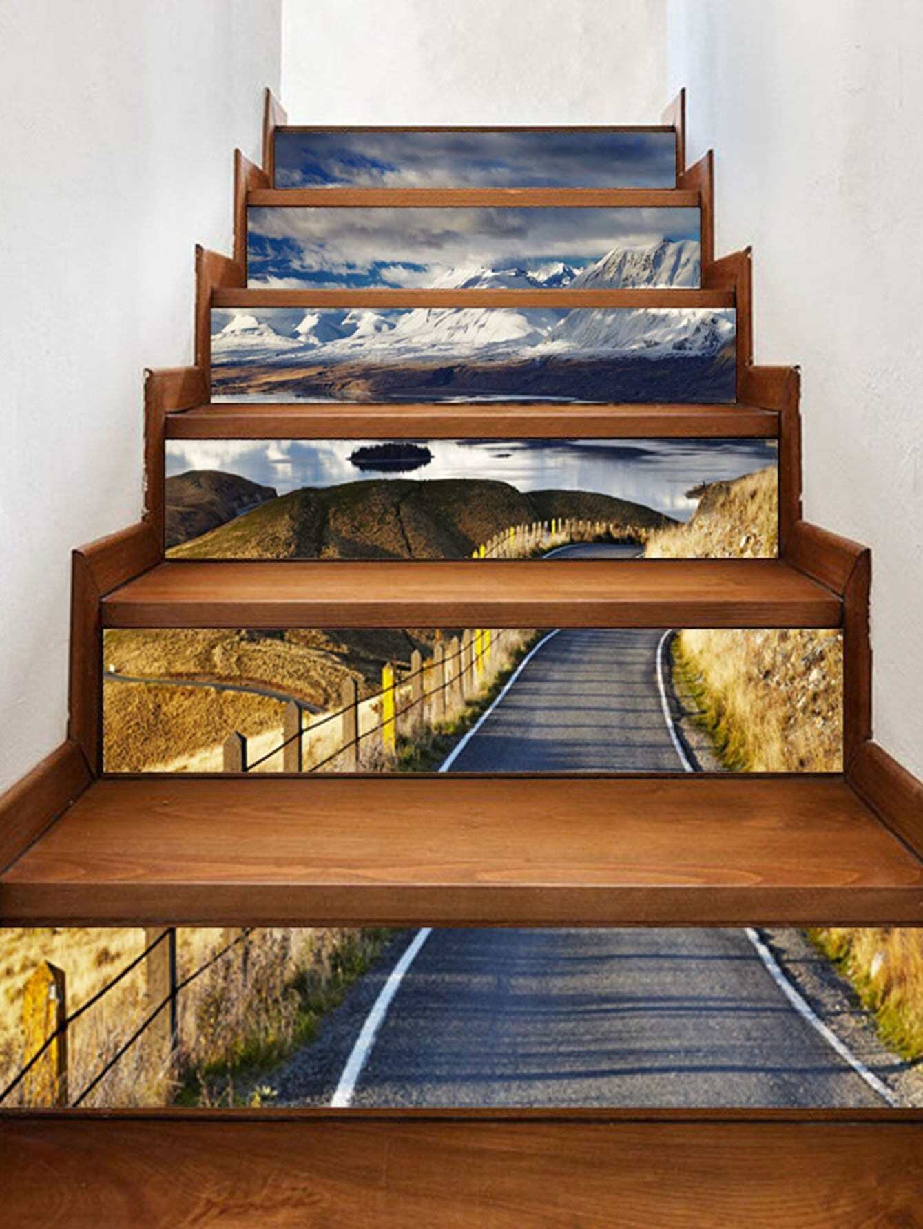 Set 3d Auto-adh/ésif De No/ël Chalet Escalier Stickers Muraux D/écalcomanies D/écoratives Cr/éatives Bricolage Art Murale Escaliers Amovibles Pvc Papier Peint Imperm/éable Pour Salon D/écoration 6pcs