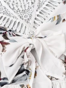 Criss Cross Knot Back Floral Playsuit