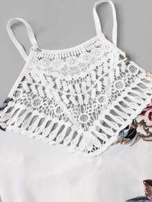 Criss Cross Knot Back Floral Playsuit