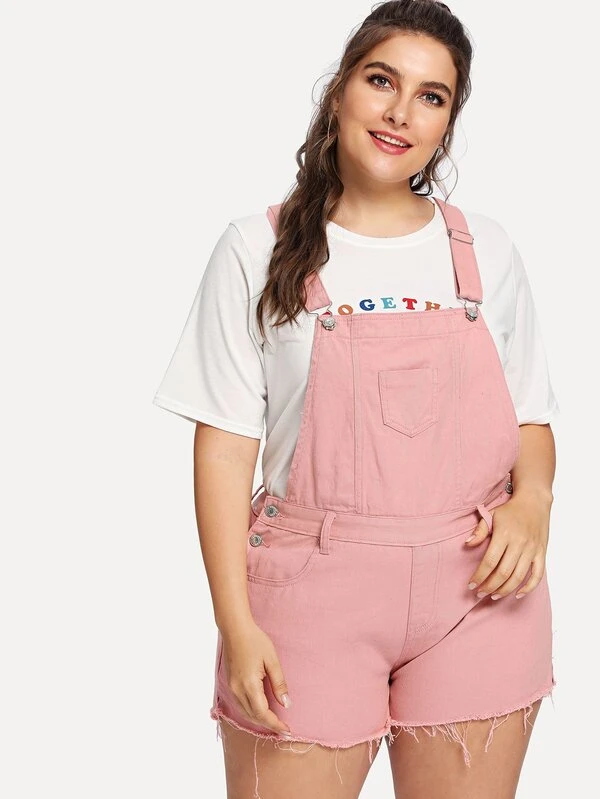 pink overall shorts