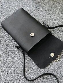 Mini Metal Deer Detail Crossbody Bag - Black - View 3