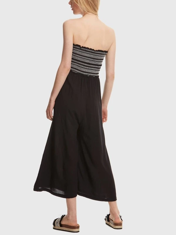 shirred bandeau jumpsuit