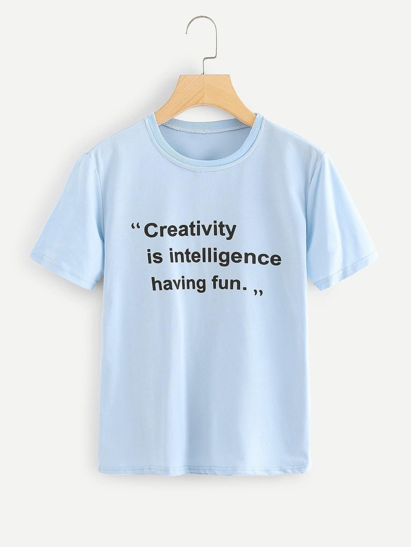 

Letter Print Tee, Blue
