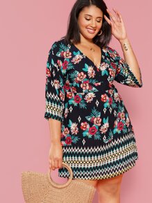 Plus Tribal Print Dress