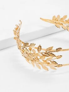 Metal Leaf Headband Elegant