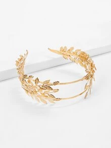 Metal Leaf Headband Elegant