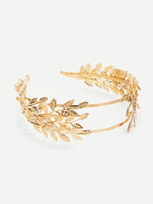 Metal Leaf Headband Elegant